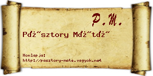 Pásztory Máté névjegykártya