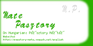 mate pasztory business card